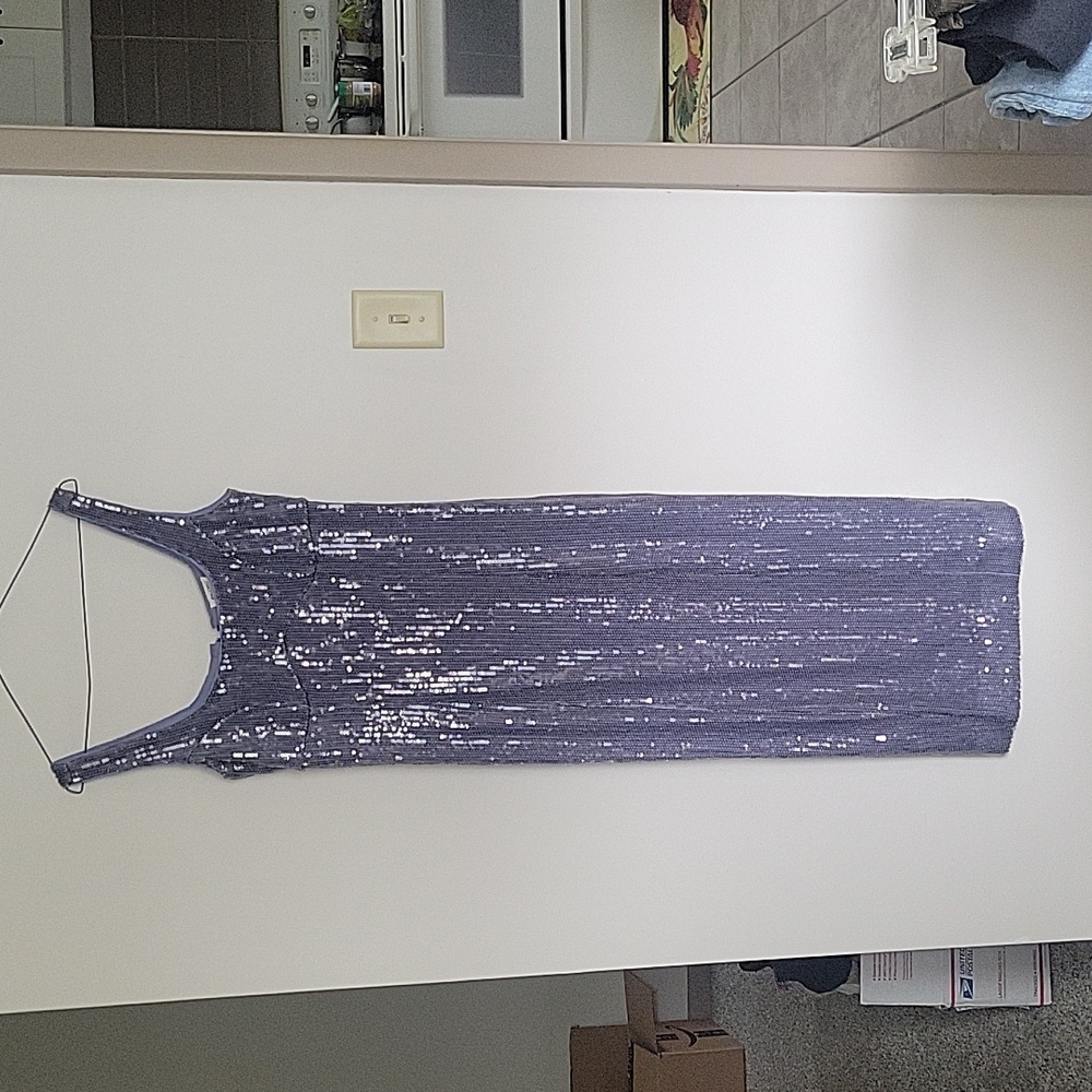 Pilcro Purple Sleeveless Scoop Neck Gown